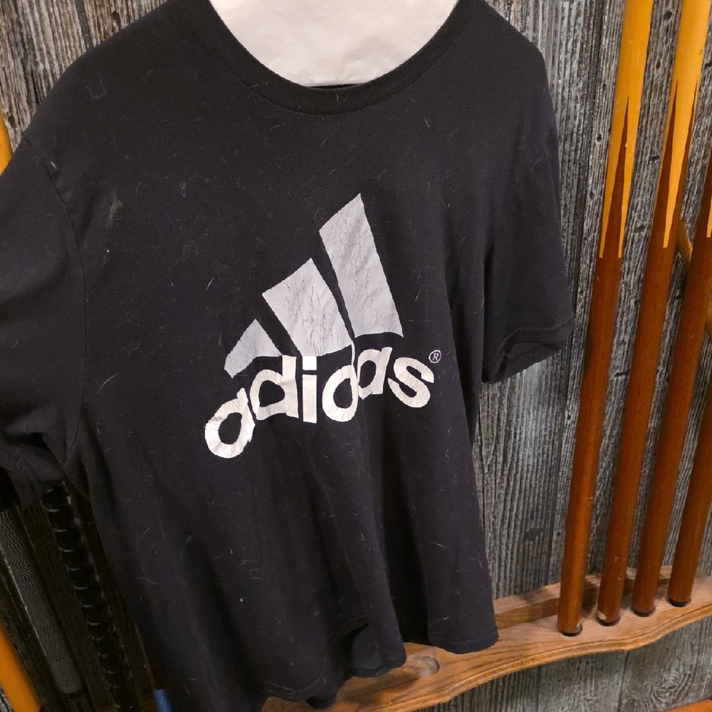 Adidas Kids Black Tee with White Logo